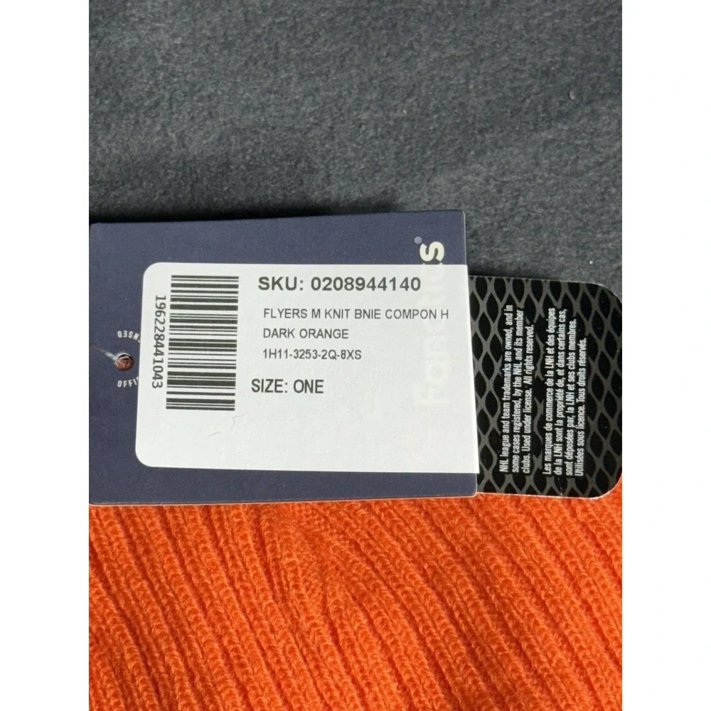 Fanatics Hockey Philadelphia Flyers NHL Cuffed Knit Beanie Orange Stocking Hat‎
